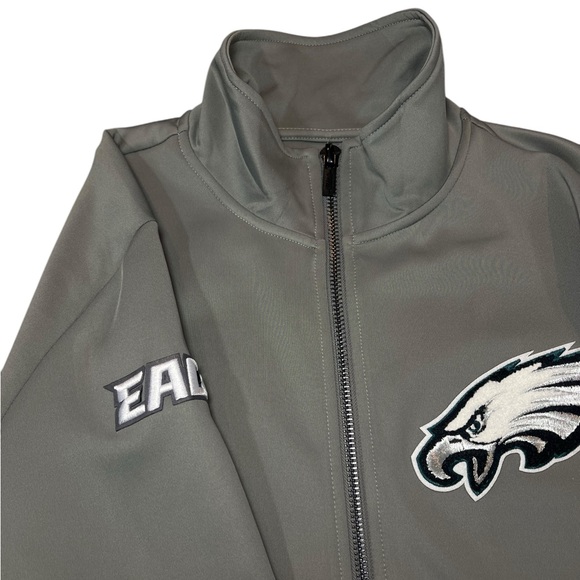 ⚡️SOLD⚡️Pro Standard Philadelphia Eagles NFL Track Golf Jacket Gray Full Zip - Picture 7 of 16